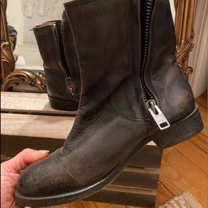 Distressed boots